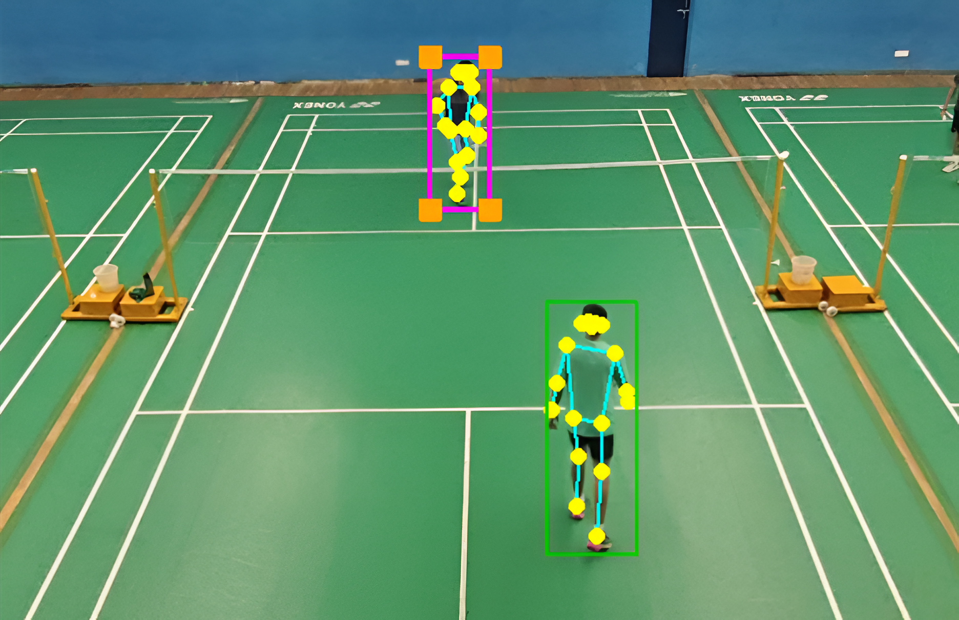 Nabham AI tracking a badminton player's movement